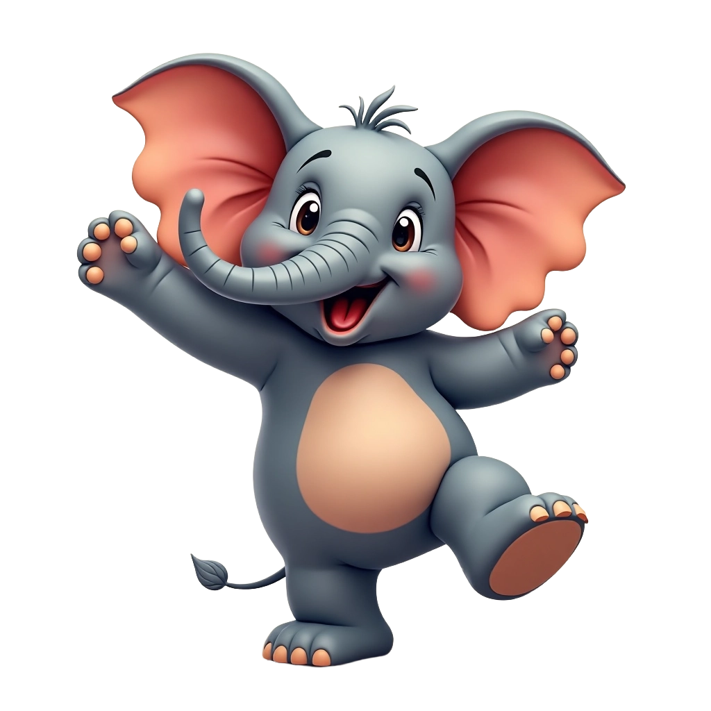 Happy Cartoon Elephant